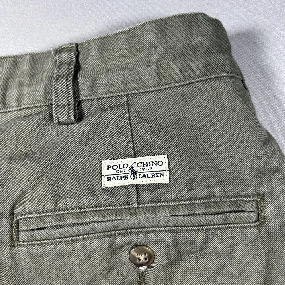 Vintage Polo Ralph Lauren Andrew Pant Olive Pleated Chino 34x36 Cotton